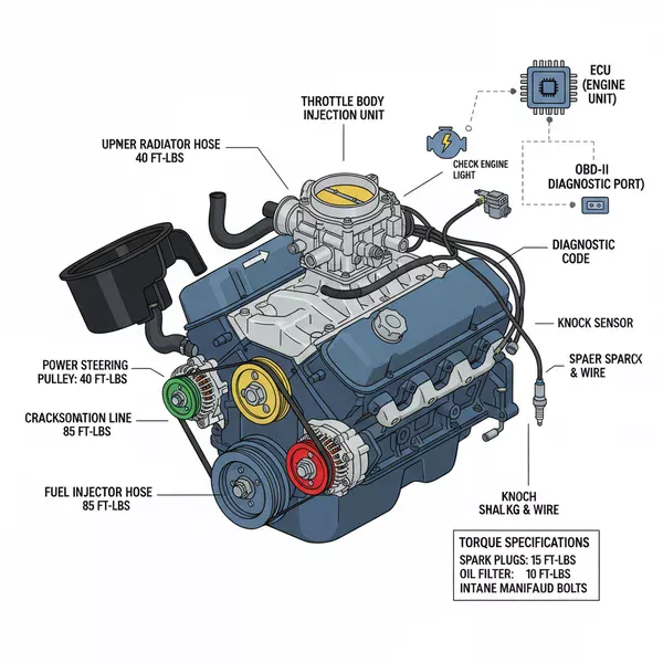 chevy 350 tbi engine diagram diagram with labeled components and explanations