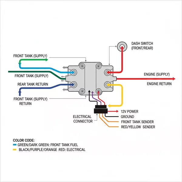 chevy dual tank selector valve diagram diagram with labeled components and explanations