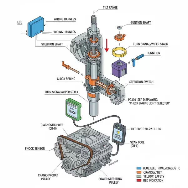 chevy tilt steering column diagram diagram with labeled components and explanations