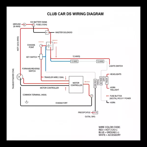 club car ds wiring diagram diagram with labeled components and explanations