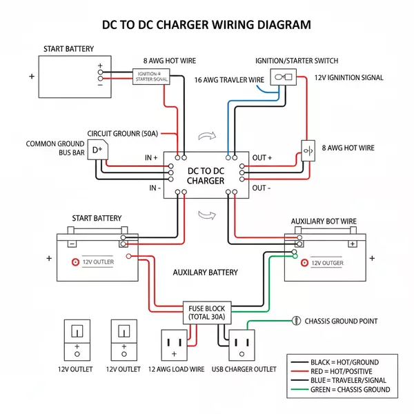 dc to dc charger wiring diagram diagram with labeled components and explanations