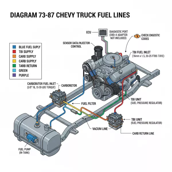 diagram 73 87 chevy truck fuel lines diagram with labeled components and explanations