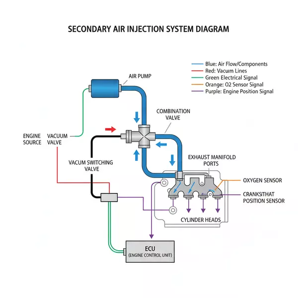 diagram secondary air injection system diagram with labeled components and explanations