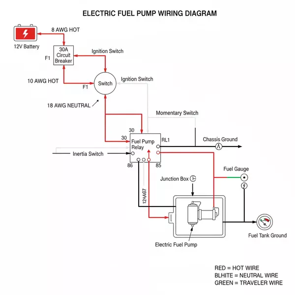 electric fuel pump wiring diagram diagram with labeled components and explanations
