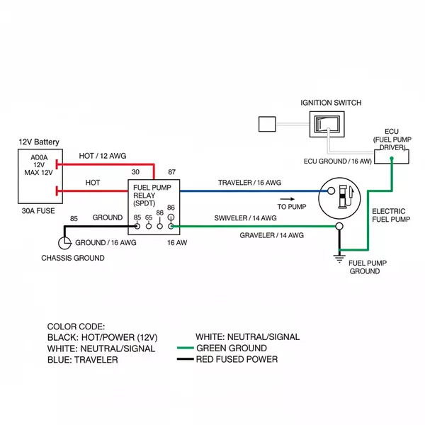 electric fuel pump wiring diagram diagram with labeled components and explanations