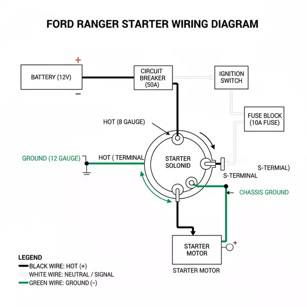 ford ranger starter wiring diagram diagram with labeled components and explanations