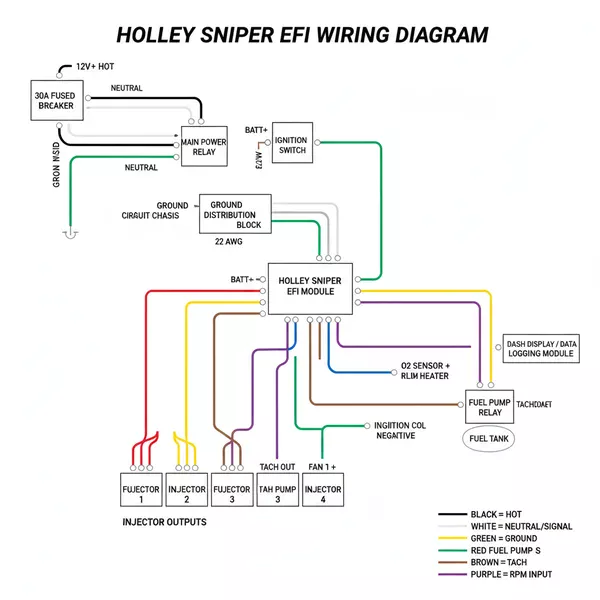 holley sniper efi wiring diagram diagram with labeled components and explanations