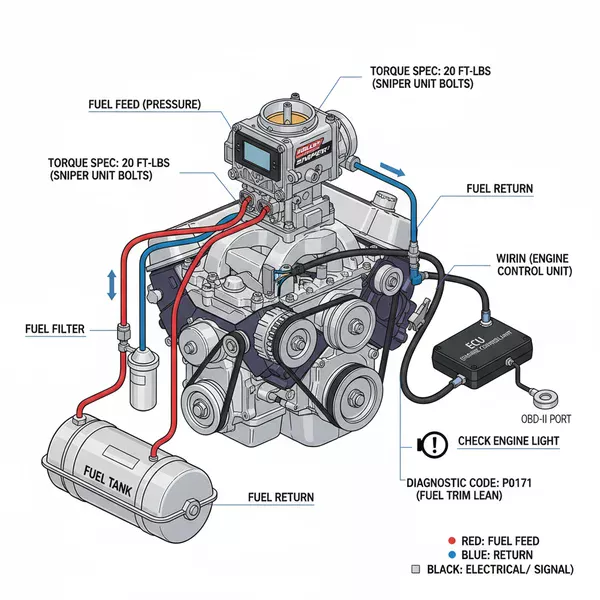 holley sniper fuel line diagram diagram with labeled components and explanations