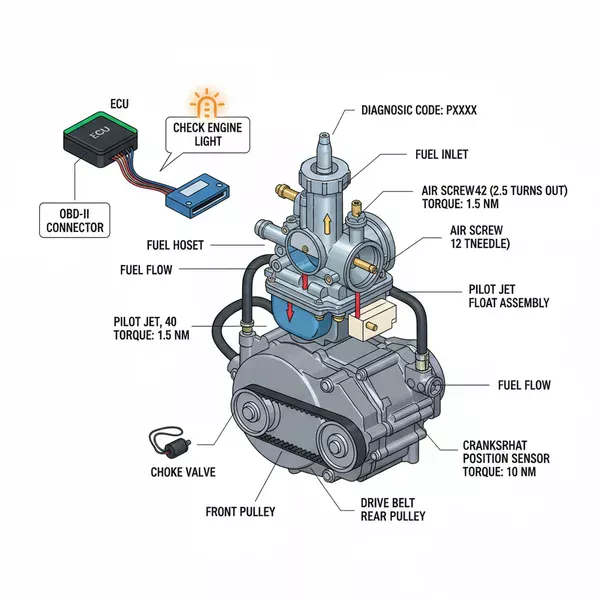 honda foreman 450 carburetor diagram diagram with labeled components and explanations