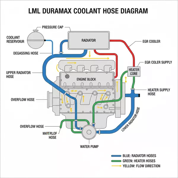 lml duramax coolant hose diagram diagram with labeled components and explanations