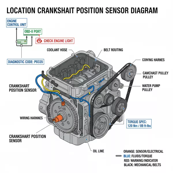location crankshaft position sensor diagram diagram with labeled components and explanations