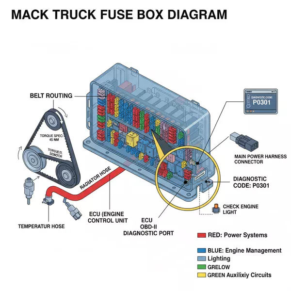 mack truck fuse box diagram diagram with labeled components and explanations