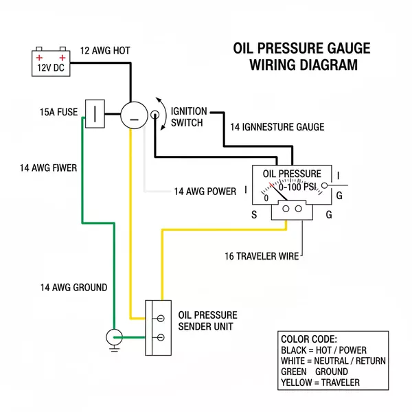 oil pressure gauge wiring diagram diagram with labeled components and explanations