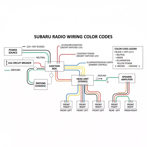 radio wiring subaru wiring diagram color codes diagram with labeled components and explanations