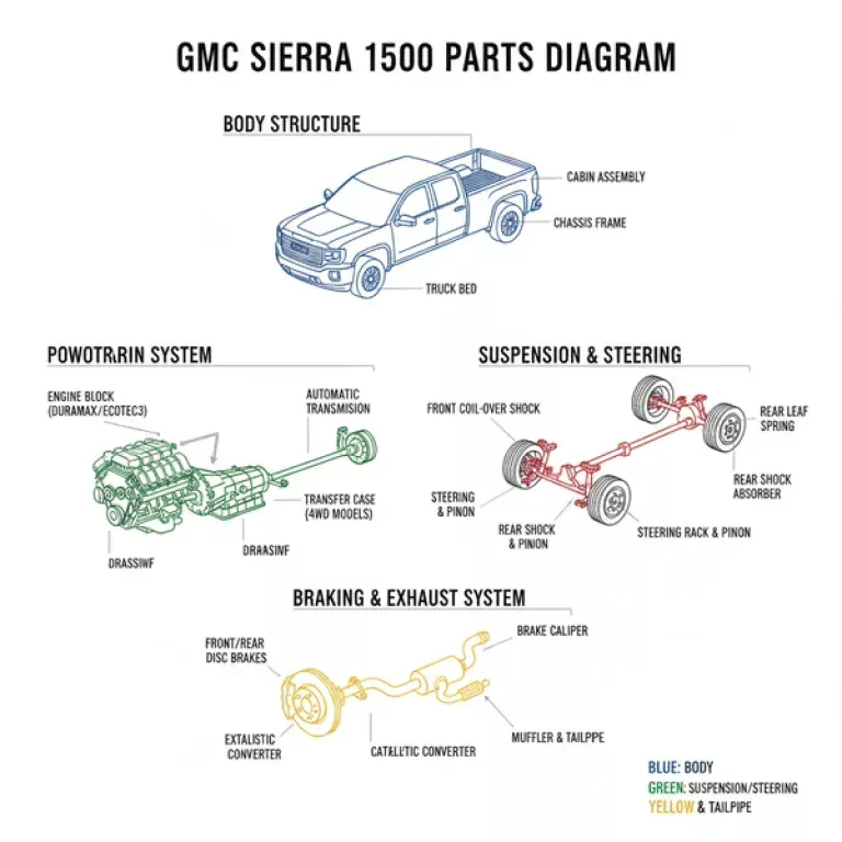 sierra 1500 gmc sierra parts diagram diagram with labeled components and explanations