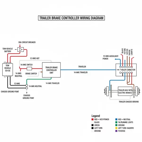 trailer brake controller wiring diagram diagram with labeled components and explanations