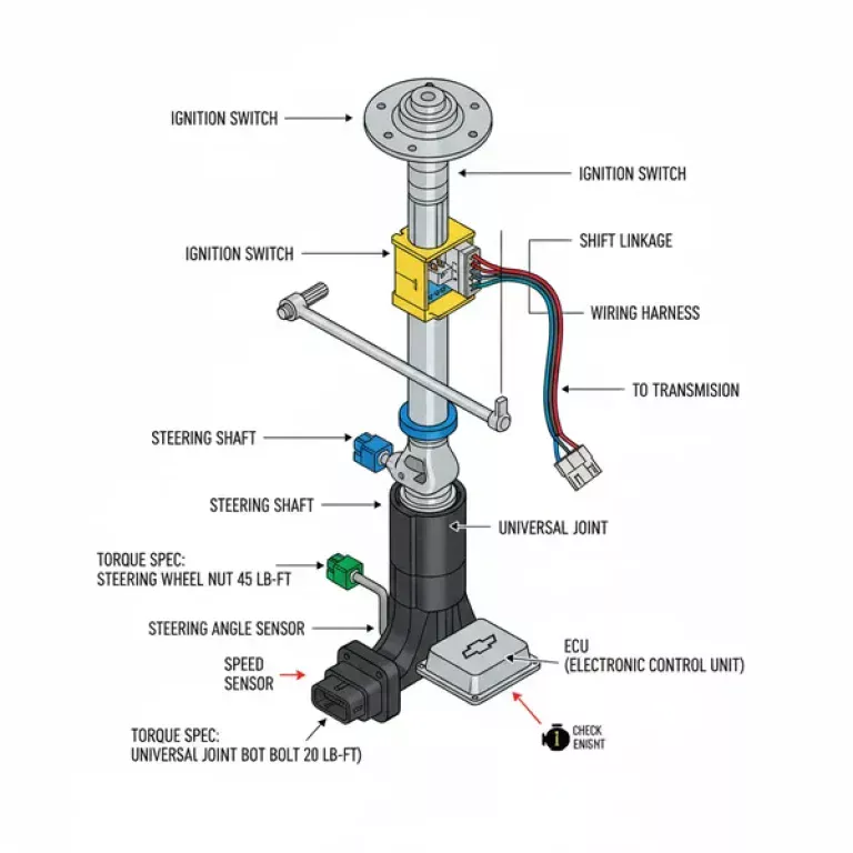 truck chevy chevy steering column diagram diagram with labeled components and explanations