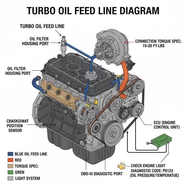 turbo oil feed line diagram diagram with labeled components and explanations