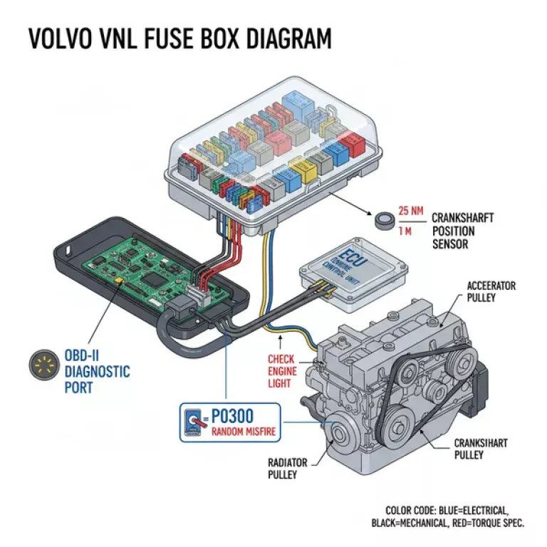 volvo truck volvo vnl fuse box diagram diagram with labeled components and explanations
