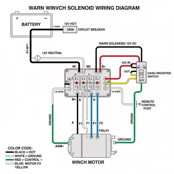 warn winch solenoid wiring diagram diagram with labeled components and explanations