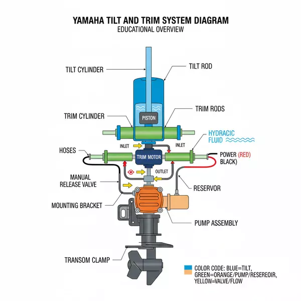 yamaha tilt and trim parts diagram diagram with labeled components and explanations