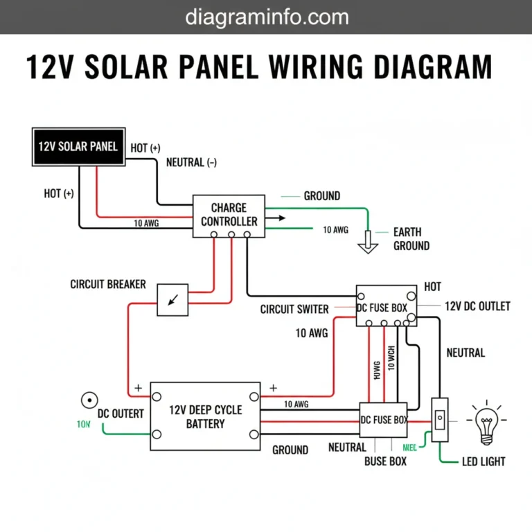 12v solar panel wiring diagram diagram with labeled components and explanations