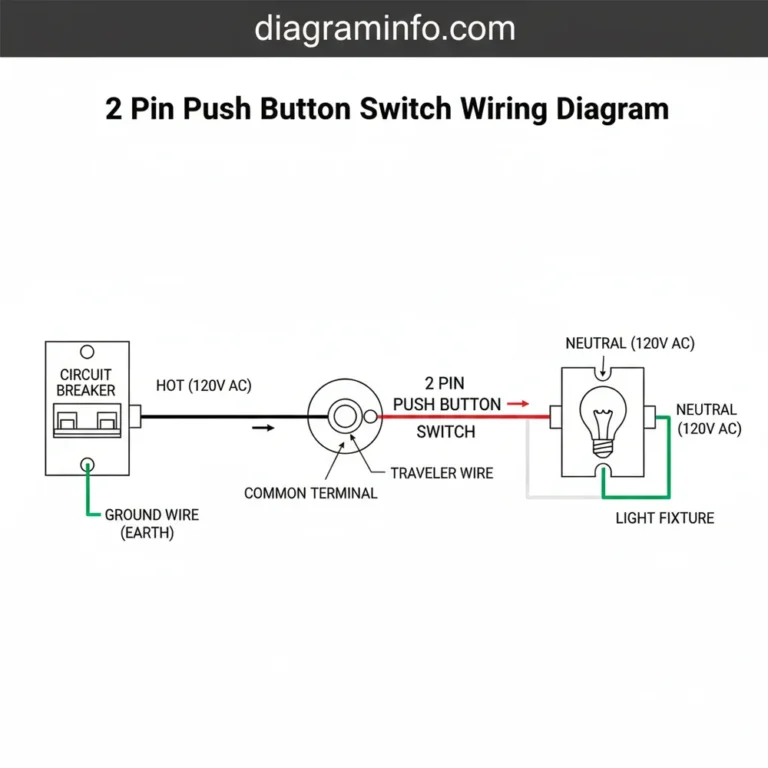 2 pin push button switch wiring diagram diagram with labeled components and explanations