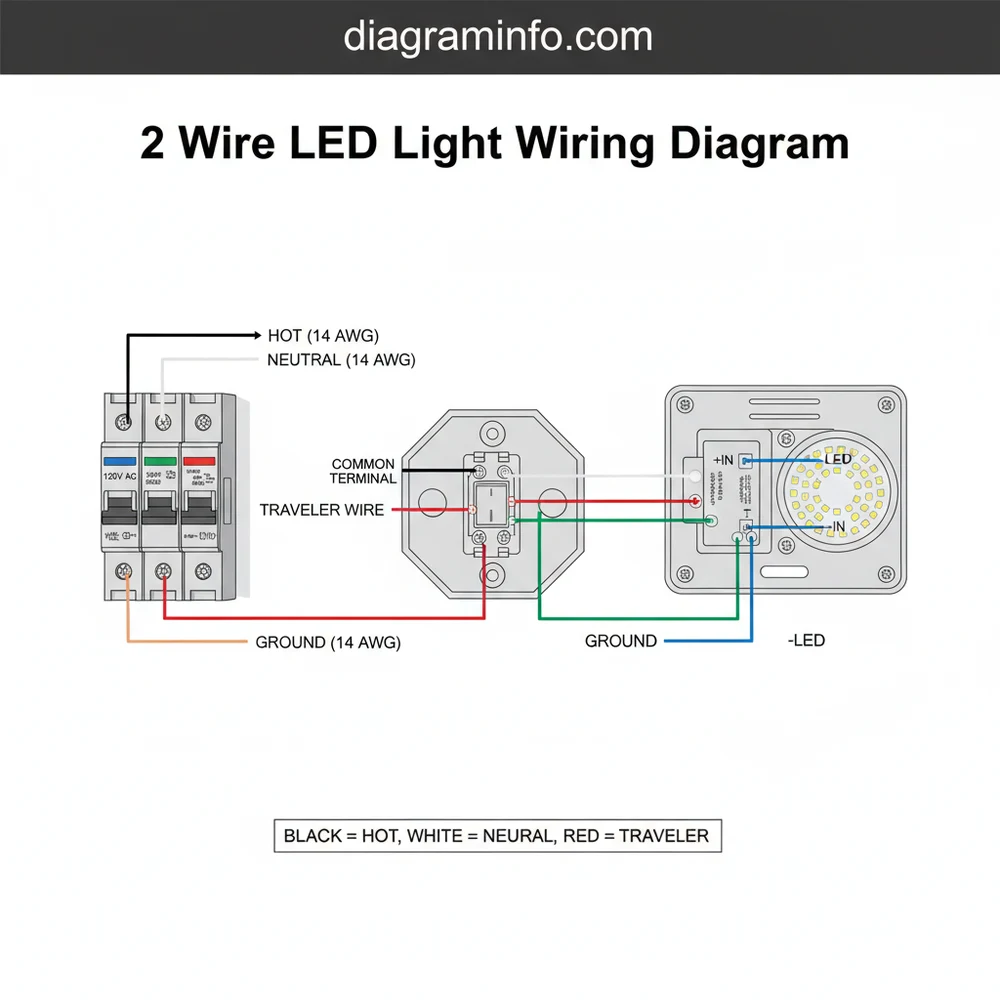 2-wire led light wiring diagram diagram with labeled components and explanations