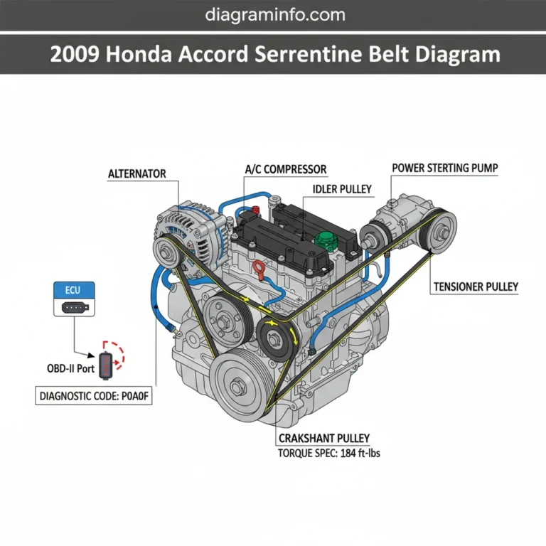 2009 honda accord serpentine belt diagram diagram with labeled components and explanations