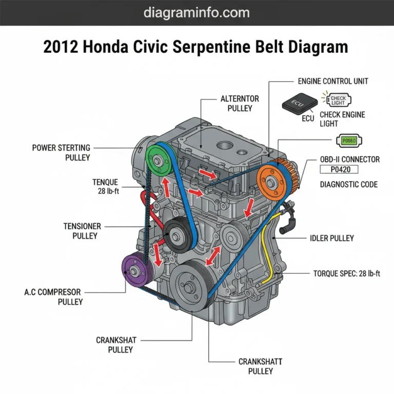 2012 honda civic serpentine belt diagram diagram with labeled components and explanations