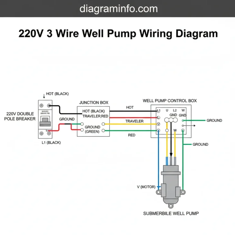 220v 3 wire well pump wiring diagram diagram with labeled components and explanations