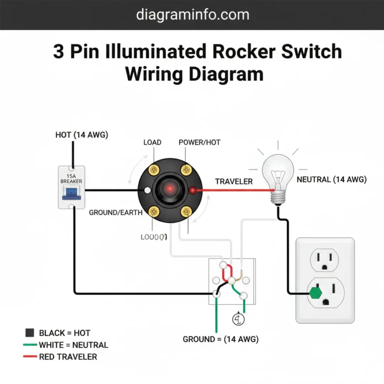 3 pin illuminated rocker switch wiring diagram diagram with labeled components and explanations