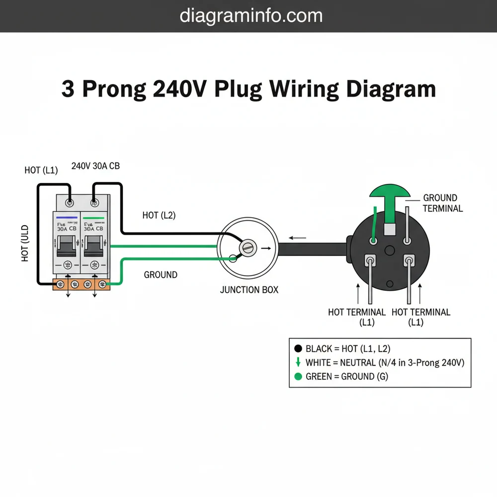 3 prong 240v plug wiring diagram diagram with labeled components and explanations