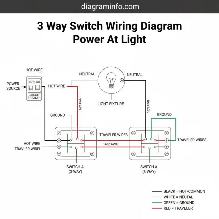 3 way switch wiring diagram power at light diagram with labeled components and explanations