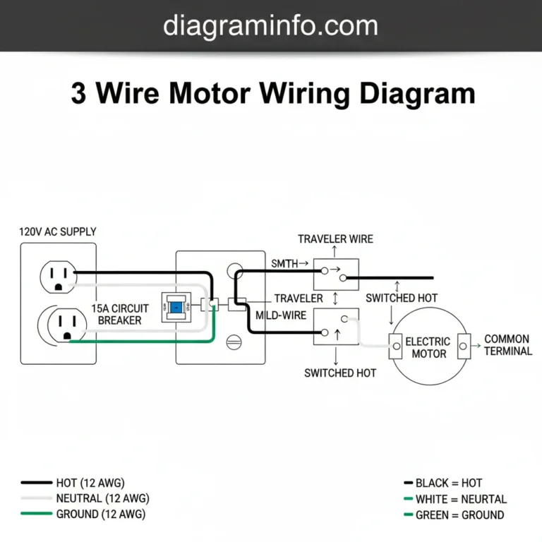 3 wire motor wiring diagram diagram with labeled components and explanations