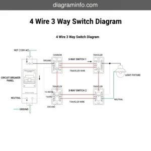 4 wire 3-way switch diagram diagram with labeled components and explanations