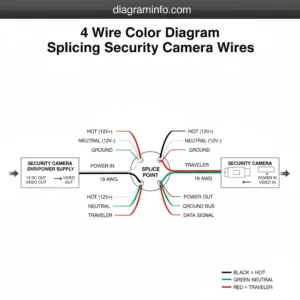 4 wire color diagram splicing security camera wires diagram with labeled components and explanations