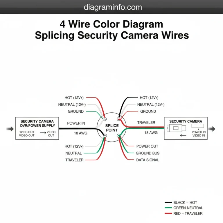 4 wire color diagram splicing security camera wires diagram with labeled components and explanations