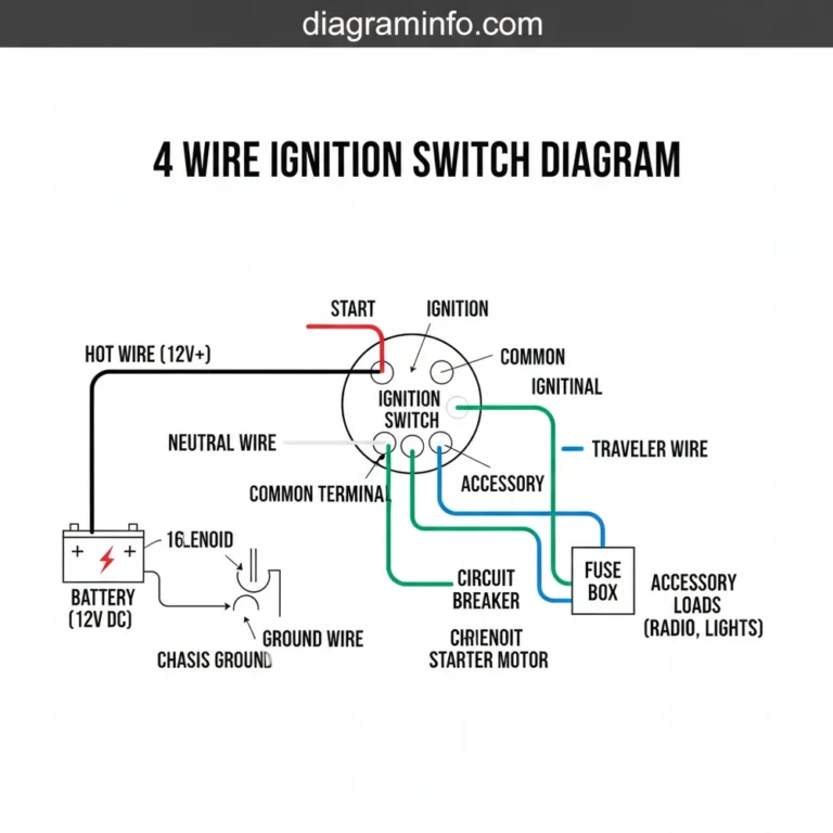 4 wire ignition switch diagram diagram with labeled components and explanations