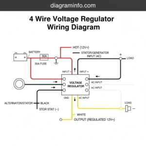 4 wire voltage regulator wiring diagram diagram with labeled components and explanations