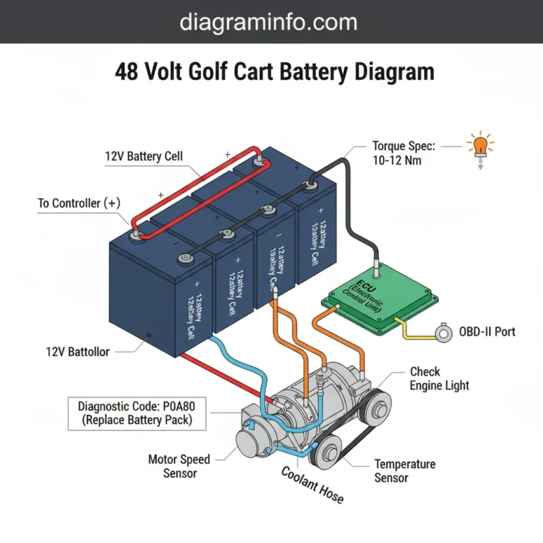 48 volt golf cart battery diagram diagram with labeled components and explanations