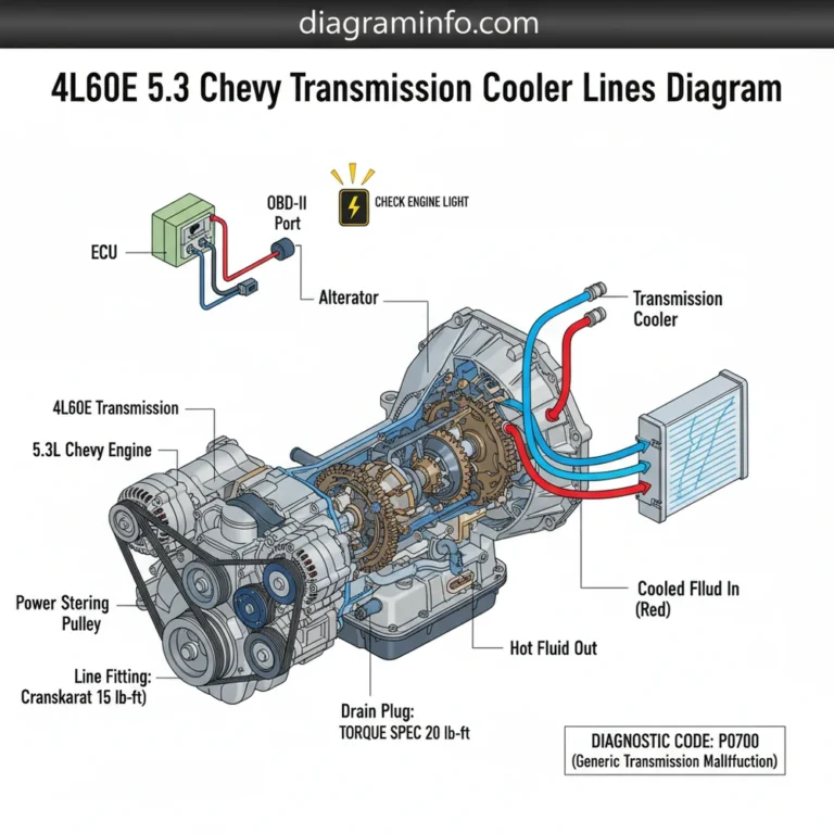 4l60e 5.3 chevy transmission cooler lines diagram diagram with labeled components and explanations