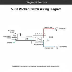 5 pin rocker switch wiring diagram diagram with labeled components and explanations
