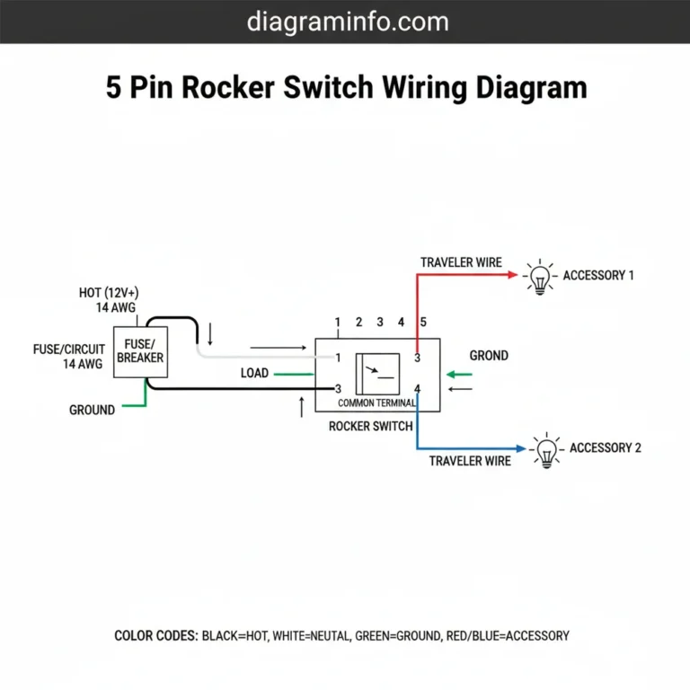 5 pin rocker switch wiring diagram diagram with labeled components and explanations