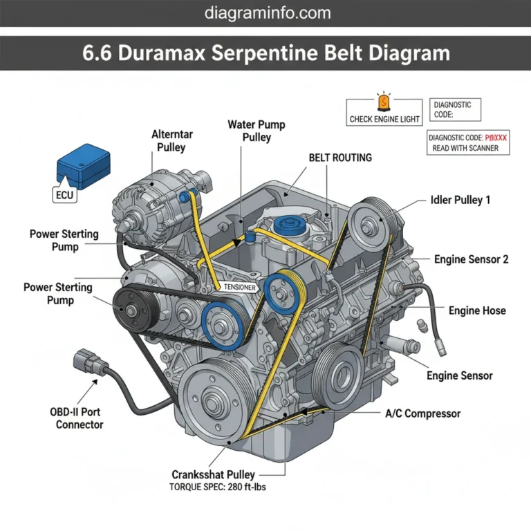 6.6 duramax serpentine belt diagram diagram with labeled components and explanations