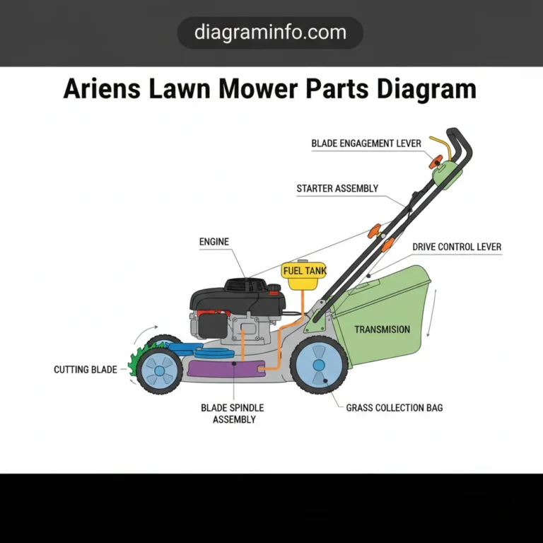 ariens lawn mower parts diagram diagram with labeled components and explanations