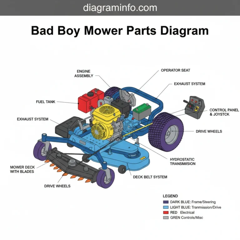 bad boy mower parts diagram diagram with labeled components and explanations