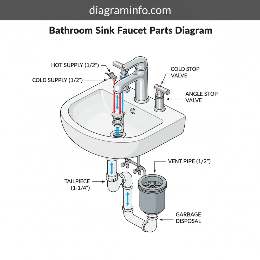 bathroom sink faucet parts diagram diagram with labeled components and explanations