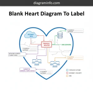 blank heart diagram to label diagram with labeled components and explanations