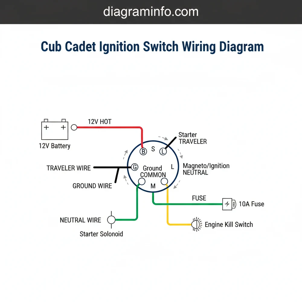 cub cadet ignition switch wiring diagram diagram with labeled components and explanations